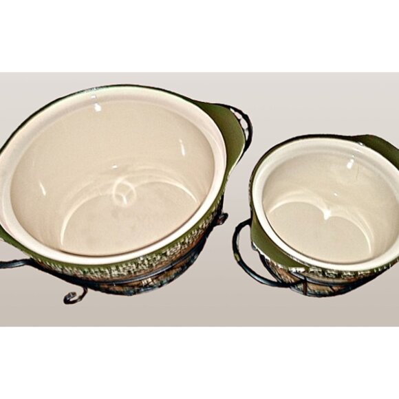 Temptations Old World Green 6-piece Round Oven-to-Table Set NEW - Picture 3 of 5